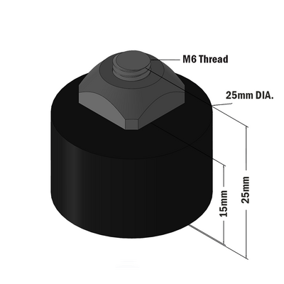 52-420-1 MODULAR SOLUTIONS DOOR PART<br>25MM X 15MM RUBBER DOOR STOP M6 STUD